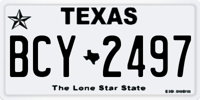 TX license plate BCY2497