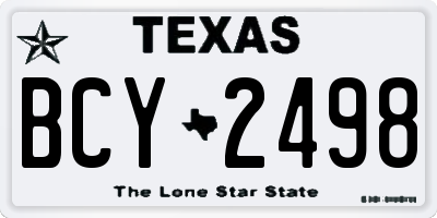 TX license plate BCY2498