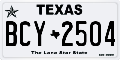 TX license plate BCY2504