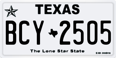 TX license plate BCY2505