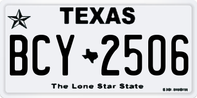 TX license plate BCY2506