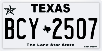 TX license plate BCY2507