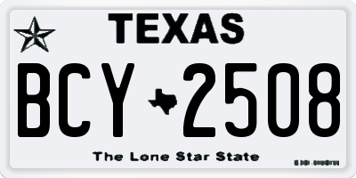 TX license plate BCY2508
