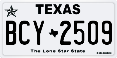 TX license plate BCY2509