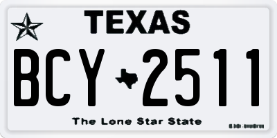 TX license plate BCY2511