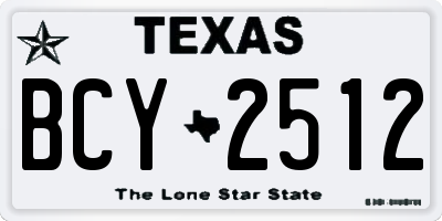 TX license plate BCY2512