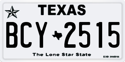 TX license plate BCY2515