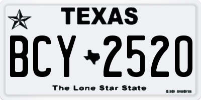 TX license plate BCY2520