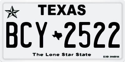 TX license plate BCY2522
