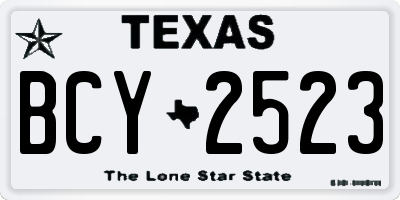 TX license plate BCY2523