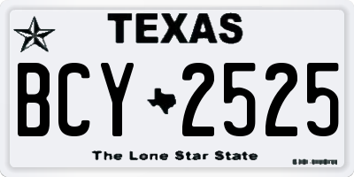 TX license plate BCY2525