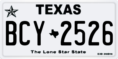 TX license plate BCY2526