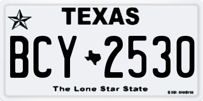 TX license plate BCY2530