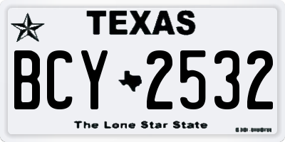 TX license plate BCY2532