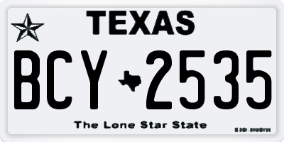 TX license plate BCY2535