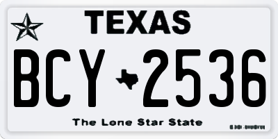 TX license plate BCY2536