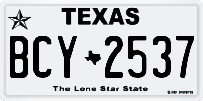 TX license plate BCY2537