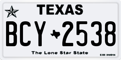 TX license plate BCY2538