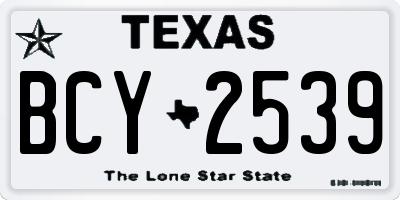 TX license plate BCY2539