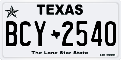 TX license plate BCY2540