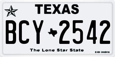 TX license plate BCY2542