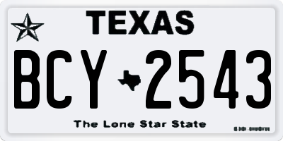TX license plate BCY2543
