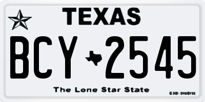 TX license plate BCY2545
