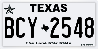 TX license plate BCY2548