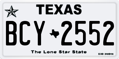 TX license plate BCY2552