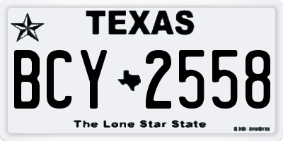 TX license plate BCY2558