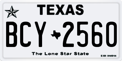 TX license plate BCY2560