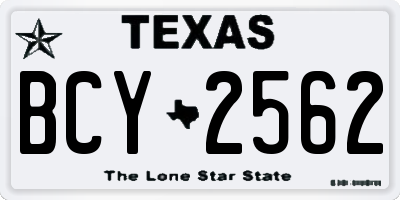 TX license plate BCY2562