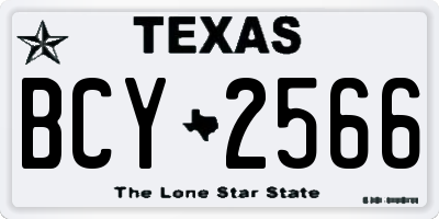 TX license plate BCY2566