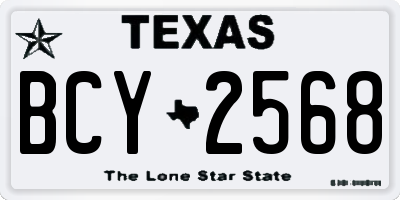 TX license plate BCY2568