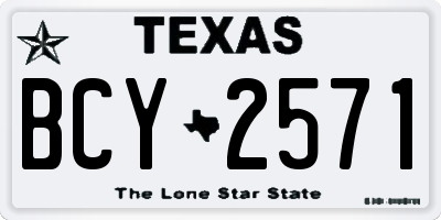 TX license plate BCY2571