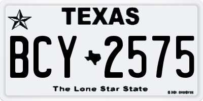 TX license plate BCY2575