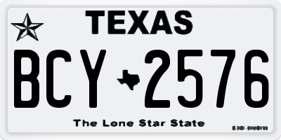 TX license plate BCY2576