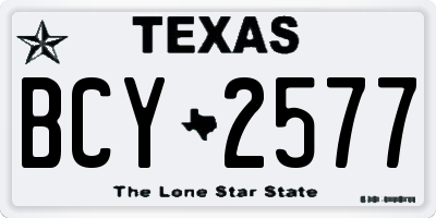 TX license plate BCY2577