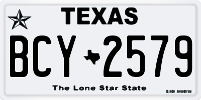 TX license plate BCY2579