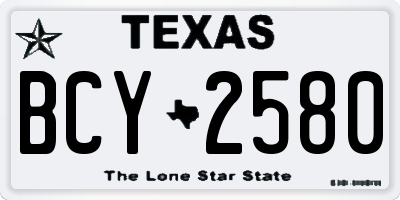 TX license plate BCY2580