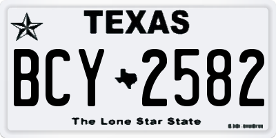 TX license plate BCY2582