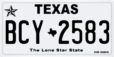 TX license plate BCY2583