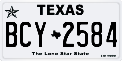 TX license plate BCY2584