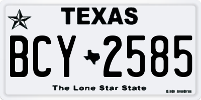 TX license plate BCY2585