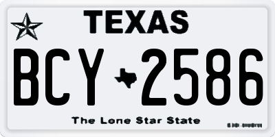 TX license plate BCY2586