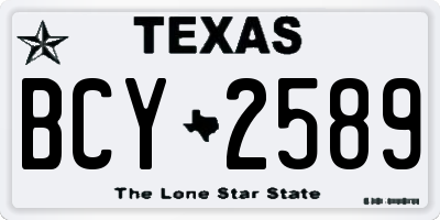 TX license plate BCY2589