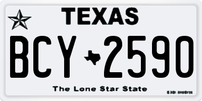 TX license plate BCY2590