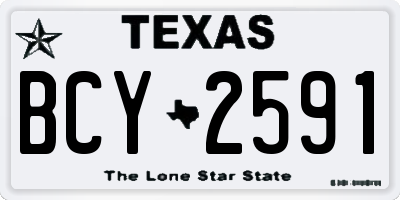 TX license plate BCY2591