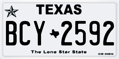 TX license plate BCY2592
