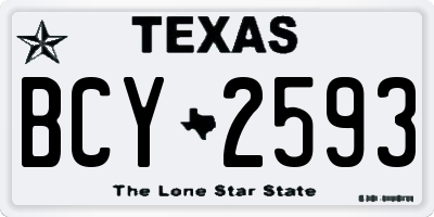 TX license plate BCY2593